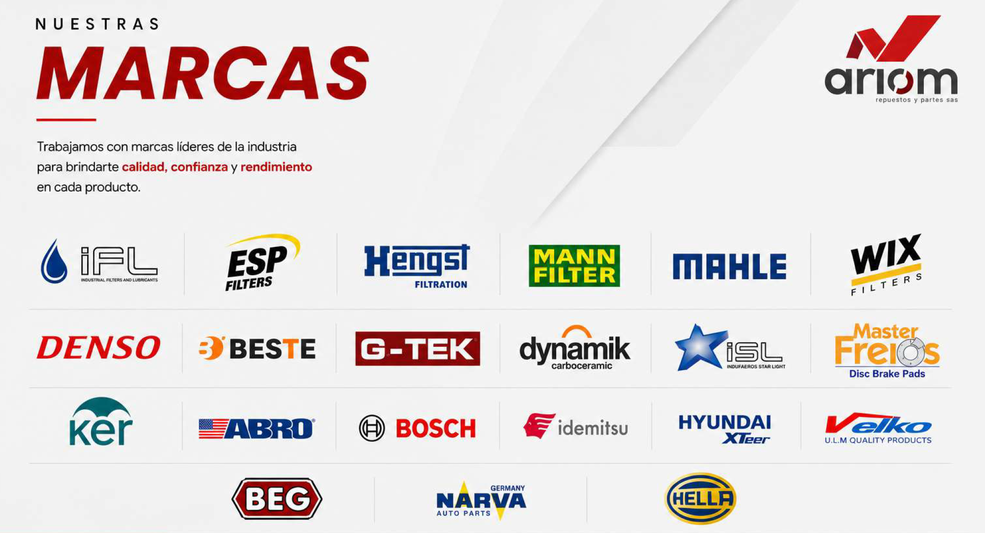 Marcas líderes de la industria